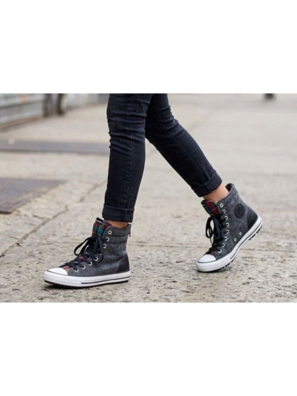 Women's - Converse Chuck Taylor High Rise Woolrich Plaid Boots, Size 6